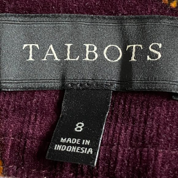 Talbots Equestrian Print Corduroy Skirt in Burgundy US8 - O299 - Picture 3 of 5